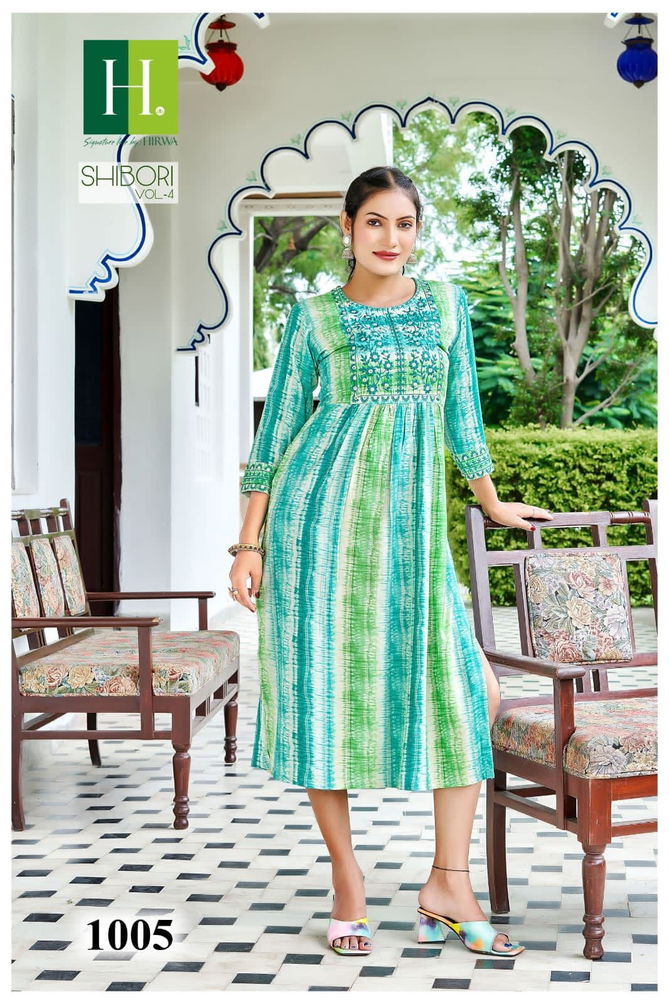 Hirwa Shibori Vol 4 Printed Designer Kurtis Catalog
